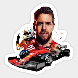 Sebastian Vettel lowpoly v2 Sticker